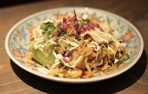 vegan & gluten-free Yakisoba noodles  at Shinsekai Paprika Shokudo Vegan in Osaka