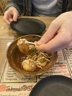5/5 was amazing ~ Takoyaki  at Shinsekai Paprika Shokudo Vegan in Osaka
