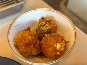 Takoyaki variant at Shinsekai Paprika Shokudo Vegan in Osaka