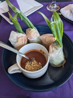 Spring rolls with tofu and peanut sauce at Thai Ginger Bistro in Appleton