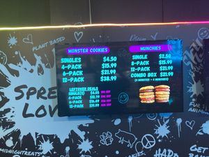 Wall menu  at MidnighTreats in Alexandria