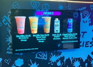 Wall menu  at MidnighTreats in Alexandria