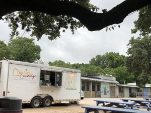 Go early to grab a shaded picnic table! at Conscious Cravings - South Austin in Austin