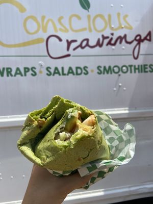 Pan Seared Tofu Spinach Wrap + Avocado ! at Conscious Cravings - South Austin in Austin