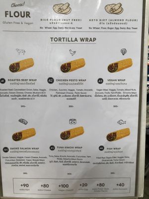 Menu  at Happy Allergy Bakery in Chiang Mai