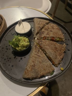 vegan quesadilla  at Happy Allergy Bakery in Chiang Mai