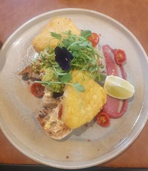 Smashed Avocado (ask for the vegan option) we added hash browns at Caramello Wilmslow in Wilmslow