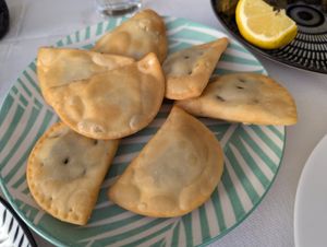 Fennel spinach pie at Taverna Mezedofolia in Crete