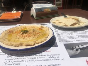 Lovely vegan dips at Sabores do Sebouh in Porto