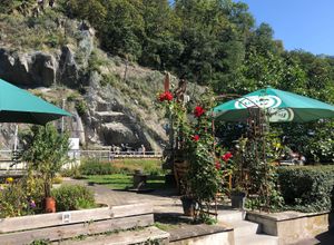 Terrace at Kaffeehaus Stellwerk in Balduinstein
