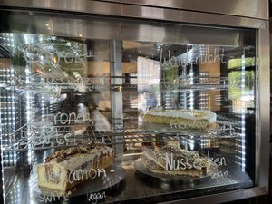 Several vegan options also vegan whipped cream   at Lieblingskaffee in Osnabrueck