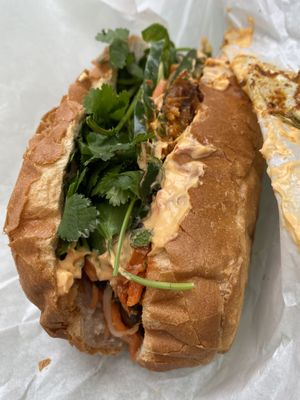 Mixed vegan and kimchi special banh mi  at Earl's Sandwiches in Brighton