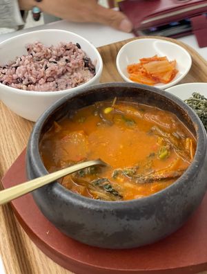 Korean soup - dugaejang 두개자ㅇ  at VEGANCHAN in Seoul