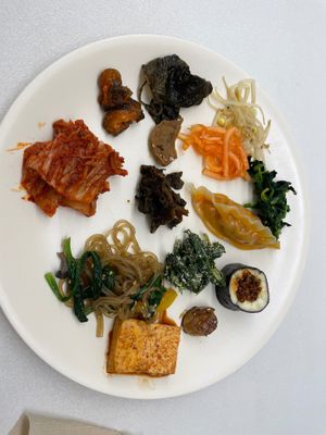 Buffet plate by weight - cost about 5000won  at VEGANCHAN in Seoul