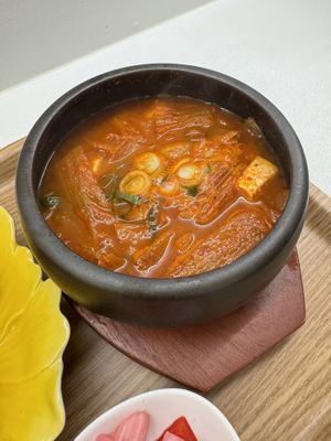 Kimchi stew  at VEGANCHAN in Seoul