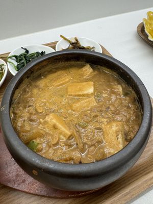 Fermented bean stew  at VEGANCHAN in Seoul