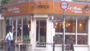 outside at La Farola in North London