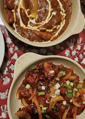Vegan chicken dishes  at A Tabanca in Lisbon