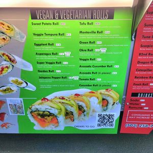Vegan/Vegetarian Menu at Ricky's Sushi in Portland