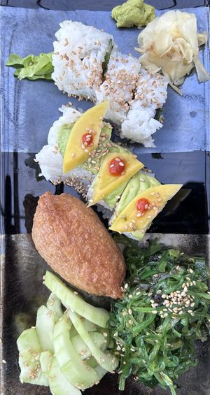 Veggie Roll, Montavilla Roll, Inari, Seaweed Salad  at Ricky's Sushi in Portland