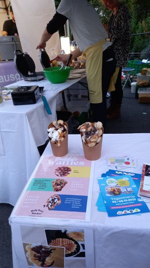 veganmania: bubble waffles @holysoulkitchen at Vegane Gesellschaft Österreich in Vienna