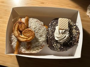 Maple palmier and chocolate hazelnutt  at Round Kamppi Café in Helsinki
