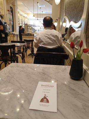 Tables at Cafe Kreutzkamm in Munich