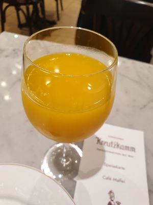 Fresh orange juice at Cafe Kreutzkamm in Munich