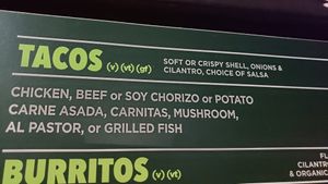 Taco menu at Hugo's Tacos in Studio City