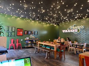 The new indoor dining hall at Hugo's Tacos Studio City at Hugo's Tacos in Studio City