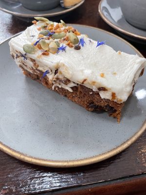 Vegan carrot cakee  at Larder Café in Fort William