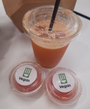 Carrot and ginger juice at Pho   in Liverpool