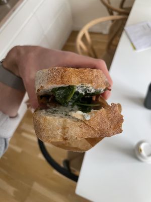 Vegan panini (also offer vegan cheese)  at Konsjös in Copenhagen