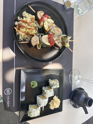 Robata vegetables & vegan sushi  at Matchamama in Lisbon