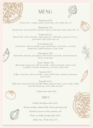 MENU at Pizza by Vinnie - The Oil Basin Brewhouse in Worcester