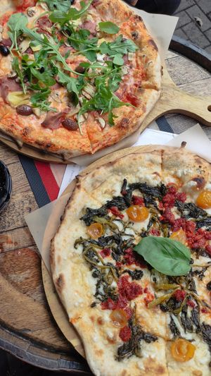 Friarelli and four seasons at Pizza by Vinnie - The Oil Basin Brewhouse in Worcester