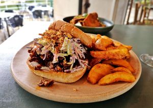 Caifaz - No pulled pork burger. at Dona Sardinha in Luso