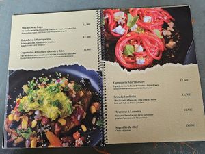 Menu at Dona Sardinha in Luso