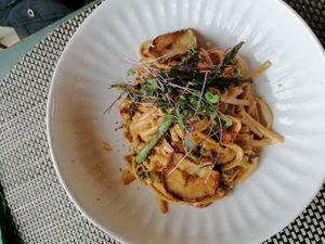 Massa com cogumelos at Dona Sardinha in Luso