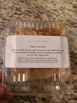 Magic cookie bars at Farmers Market in Fayetteville