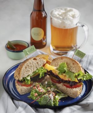 Vegan burger   at Natùr in Tehran