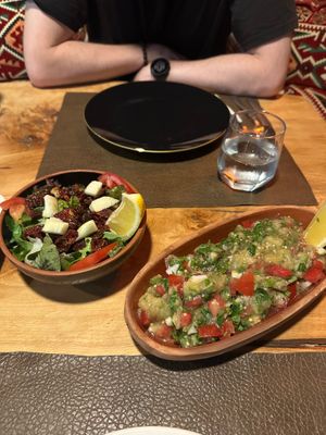 Apple/sundried tomato salad (left)
Eggplant salad (right) at Retro Cappadocia  in Nevsehir