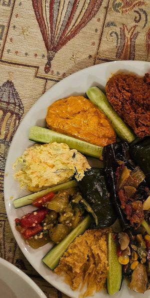 Mezze plate at Topdeck Cave Restaurant in Nevsehir