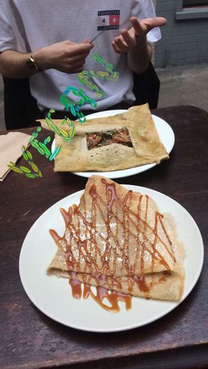 Salted Caramel and Pesto Crêpes at Aubrey's Traditional Creperie in Nottingham