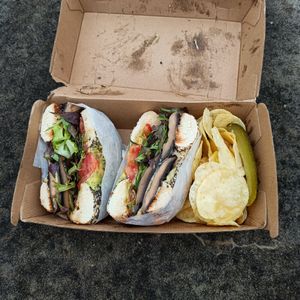 Also comes with crisps and pickles hehe at Milki & Miller in Boronia