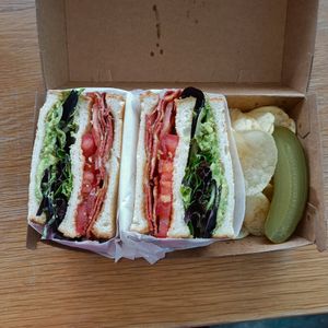 vegan club sandwich with facon at Milki & Miller in Boronia