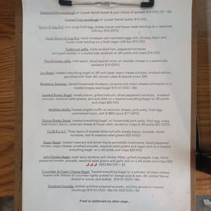 Menu excerpt at Milki & Miller in Boronia