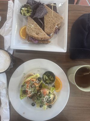 Crispy tofu sandwich was incredible!  at Rooted Table Kitchen + Juicery in Omaha