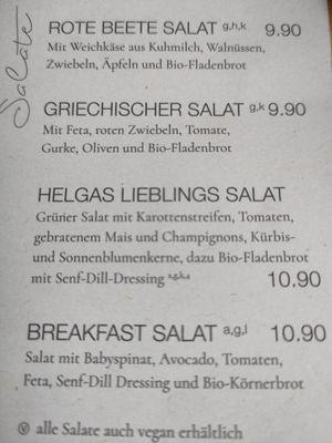 Menü (Salads) at Helga in Konstanz