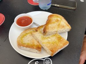 Simple but tasty tomatoes on toast   at Mar del Bies in Menorca